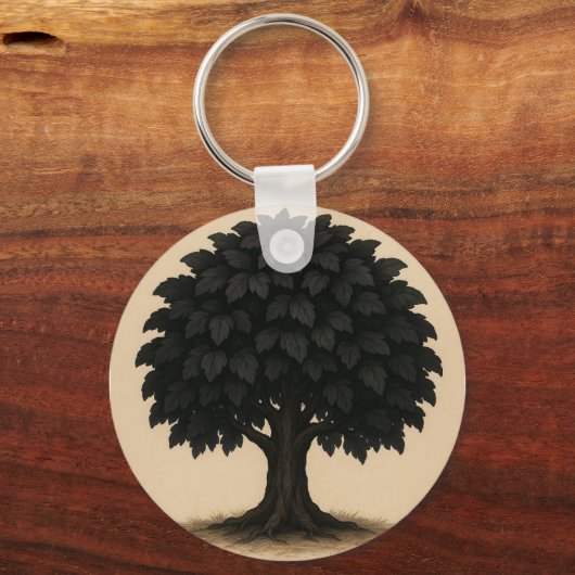 Porte-clés Black Tree Necklace – Minimal Nature Pendant (Verso)