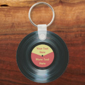 Porte-clés Black Vinyl Music Rouge et Jaune Clavier (Recto)
