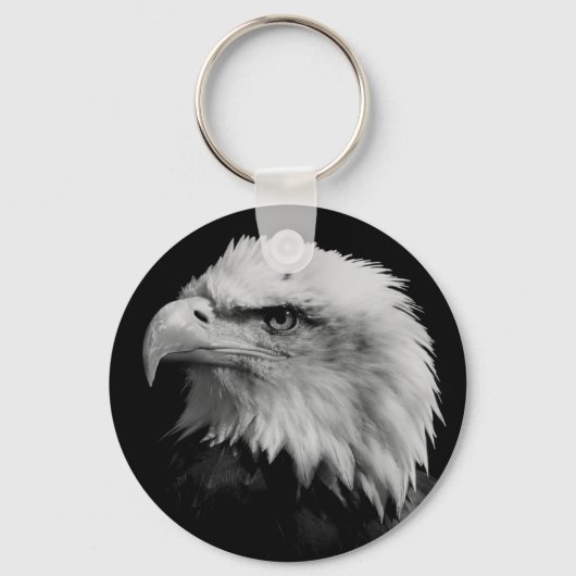 Porte-clés Black White American Eagle Leadership Motivationne (Recto)