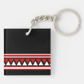 Porte-clés Black, White and Red Tribal Triangles (Dos)