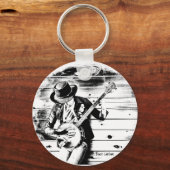 Porte-clés Black & White Banjo Man - Cercle clé (Recto)