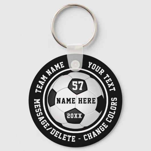 Porte-clés Black, White Cheap Soccer Keychains Soccer Favors (Recto)