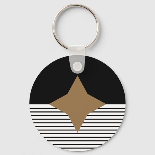 Porte-clés Black White Colorblock & Brown Diamond (Recto)