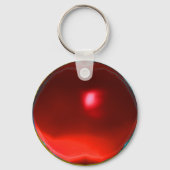 PORTE-CLÉS BLACK WHITE DAMASK FLORAL RED STRIPE (Verso)