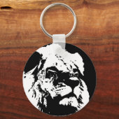 Porte-clés Black & white lion pop art (Recto)