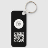 Porte-clés Black White Logo QR Code Promo Keychains (Verso)