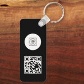 Porte-clés Black White Logo QR Code Promo Keychains (Verso)