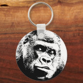 Porte-clés Black White Pop Art Gorilla (Recto)