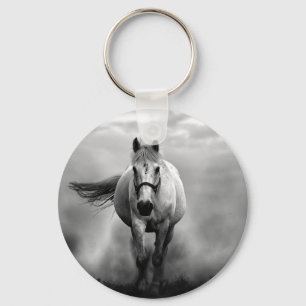 Porte-clés Black White Runse Horse Freedom