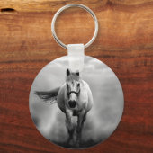 Porte-clés Black White Runse Horse Freedom (Recto)