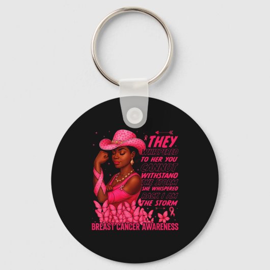 Porte-clés Black Women Breast Cancer Survivor Nk Ribbon I'm T (Recto)