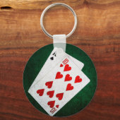 Porte-clés Blackjack 21 point - As, Ten (Recto)