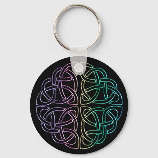 Porte-clés Blacklight Rainbow Celtic Knot Keychain (Recto)