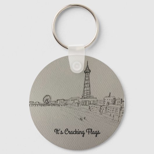 Porte-clés Blackpool Tower C'est des drapeaux à craquer art o (Recto)