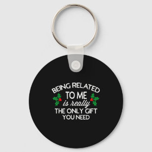 Porte-clés Blague de Noël drôle d'être apparenté à moi famill