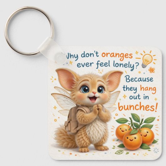 Porte-clés Blague de papa orange drôle (Recto)