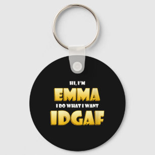 Porte-clés Blague féminine Emma IDGAF Mème Drôle Halloween Fi
