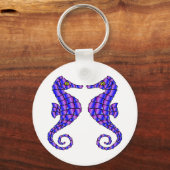 Porte-clés Blanc 2 hippocampes (Recto)
