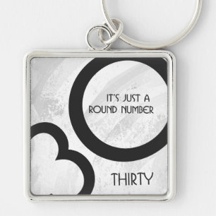 Porte-clés Blanc 30 Décennie Anniversaire