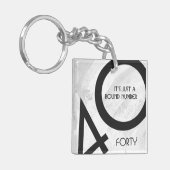 Porte-clés Blanc 40 décades Anniversaire (Devant gauche)