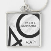 Porte-clés Blanc 40 décades Anniversaire (Devant)