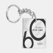 Porte-clés Blanc 60 Décennie Anniversaire (Devant gauche)