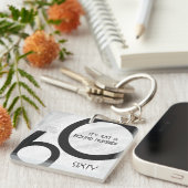 Porte-clés Blanc 60 Décennie Anniversaire (Devant Droit)