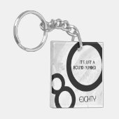 Porte-clés Blanc 80 Décennie Anniversaire (Devant gauche)