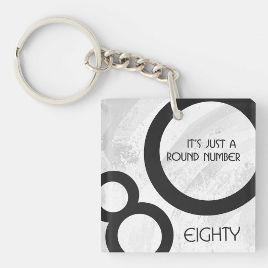 Porte-clés Blanc 80 Décennie Anniversaire (Devant)