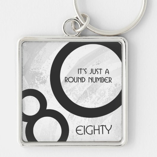 Porte-clés Blanc 80 Décennie Anniversaire (Devant)