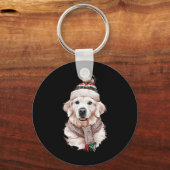 Porte-clés Blanc Anglais Crème Golden Retriever Maman Chien C (Recto)