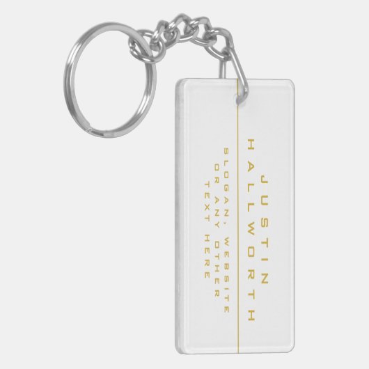 Porte-clés Blanc et or au style unique (Devant gauche)