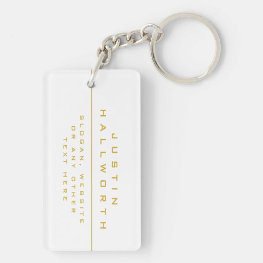 Porte-clés Blanc et or au style unique (Dos)