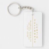 Porte-clés Blanc et or au style unique (Devant)