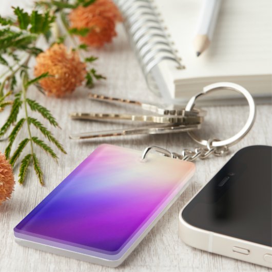 Porte-clés Blanc rose Abstrait (Devant droit)