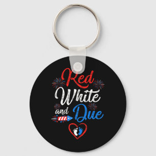 Porte-clés Blanc Rouge Et 4 juillet Grossesse Indépendante