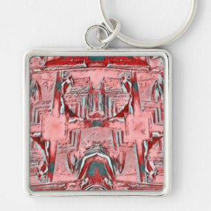 Porte-clés ~ Blanc rouge et gris ~ Porte - clé