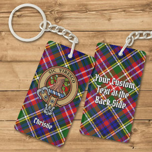 Porte-clés Blason de Clan Christie sur tartan