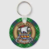 Porte-clés Blason du clan Duncan sur tartan (Recto)