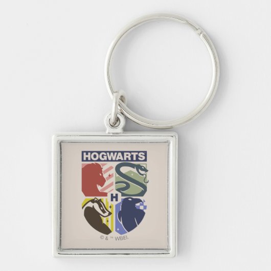 Porte-clés Blason timbré vintage HOGWARTS™ (Devant)