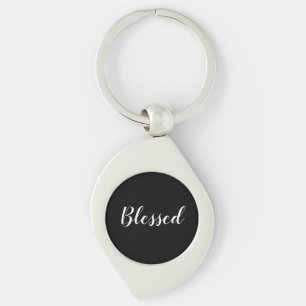 Porte-clés Blessé noir & blanc texte personnalisé texte mig