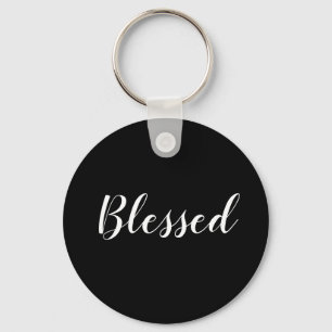 Porte-clés Blessé noir & blanc texte personnalisé texte migno
