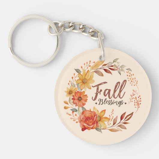 Porte-clés Blessures d'automne - Feuilles d'automne et couron (Devant)