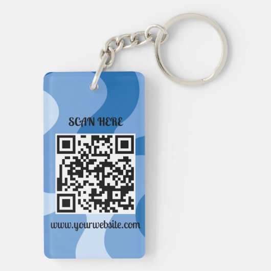 Porte-clés Bleu Abstrait Vague double face (Dos)