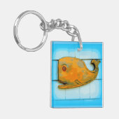Porte-clés bleu baleine heureuse (Devant gauche)