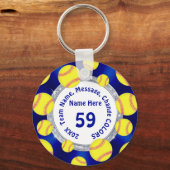 Porte-clés Bleu, Blanc, Argent Cadeaux Softball bon marché (Recto)
