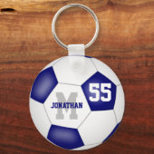 Porte-clés bleu blanc équipe couleurs garçons filles football (Recto)