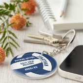 Porte-clés bleu blanc équipe couleurs sur mesure garçons voll (Devant droit)