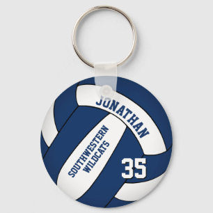 Porte-clés bleu blanc nom de l'équipe volleyball