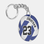 Porte-clés bleu blanc ou TOUT volley-ball couleur (Devant gauche)